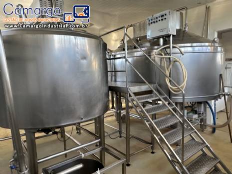 Queijomatic em inox para fabricação de massa para queijos Globo Inox 8.000 litros