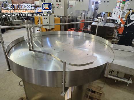 Mesa girat�ria alimentadora em inox para frascos potes Levapack 1200 mm